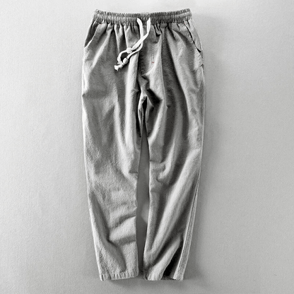 Tristan Cotton-Linen Drawcord Pants